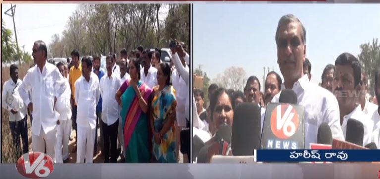 Harish Rao Inspects TRS Preparatory Meeting Arrangements At Medak | Parliament Elections