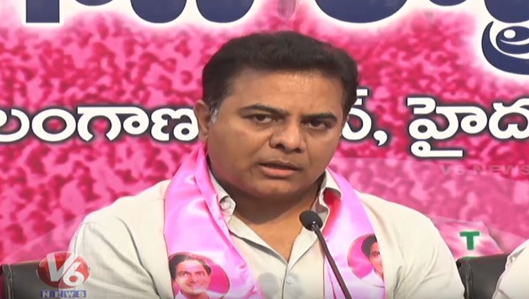 KTR Serious Comments On Uttam Kumar Reddy | TRS Working President KTR | V6 News