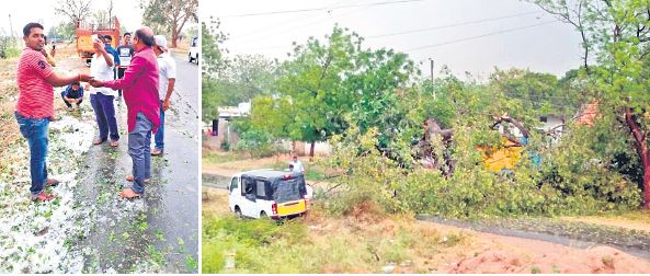 వడగండ్ల వాన.. దెబ్బతిన్న పంటలు