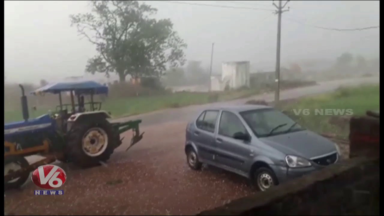 Hail Stones Rain Fall Down In Jagtial Dist | Damaged Crops