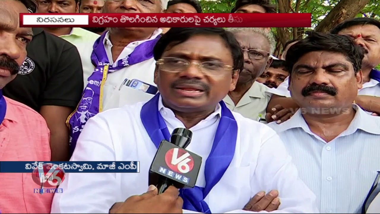 Ex-MP G Vivek Venkataswamy Solidarity For Dalit Associations Leaders | Ambedkar Statue Issue