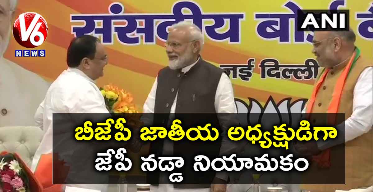 బీజేపీ జాతీయ అధ్యక్షుడిగా జేపీ నడ్డా నియామకం