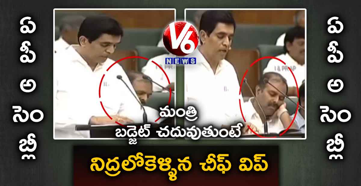 మంత్రి బడ్జెట్ చదువుతుంటే నిద్రలోకెళ్ళిన చీఫ్ విప్ : లోకేష్