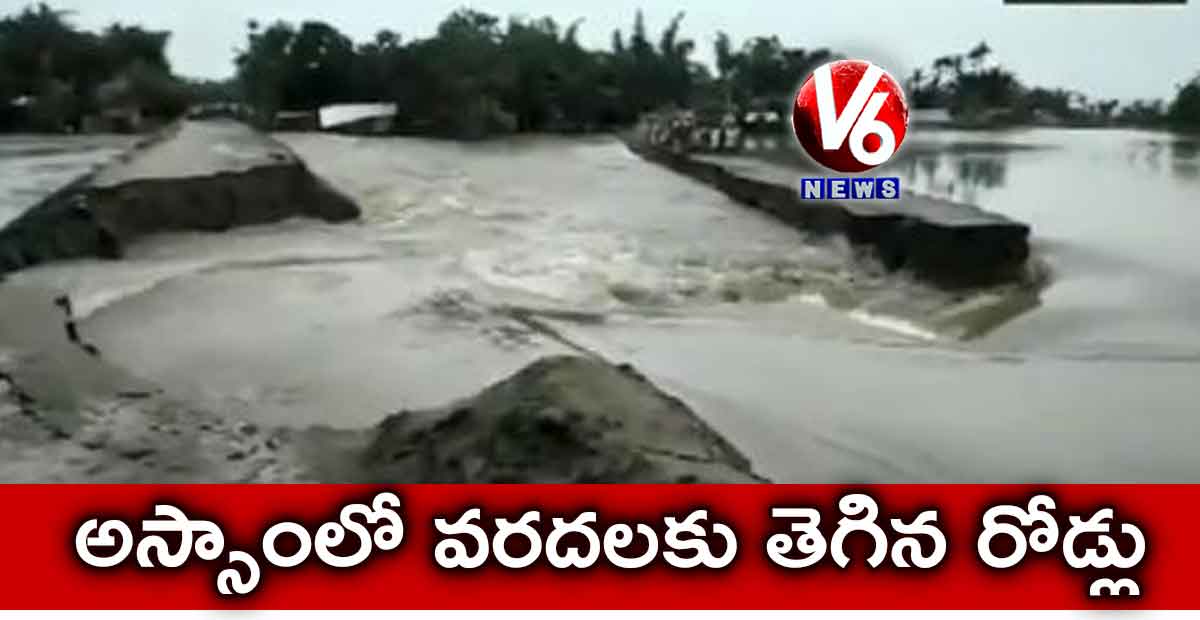 అస్సాంలో వరదలకు తెగిన రోడ్లు.. వీడియో