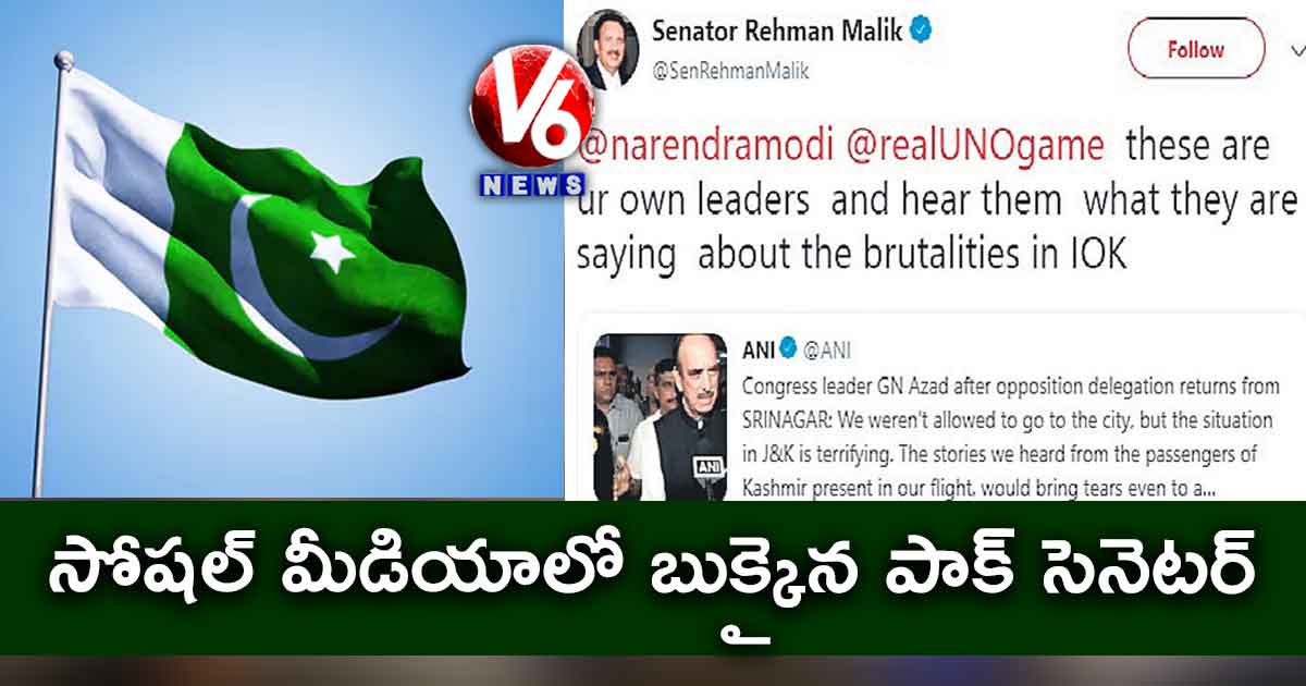 సోషల్ మీడియాలో బుక్కైన పాక్ సెనెటర్