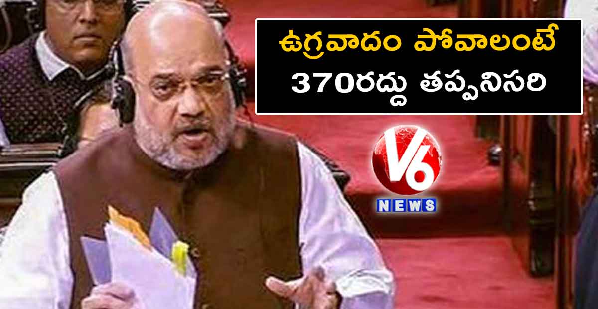 ఉగ్రవాదం పోవాలంటే 370 రద్దు తప్పనిసరి: షా