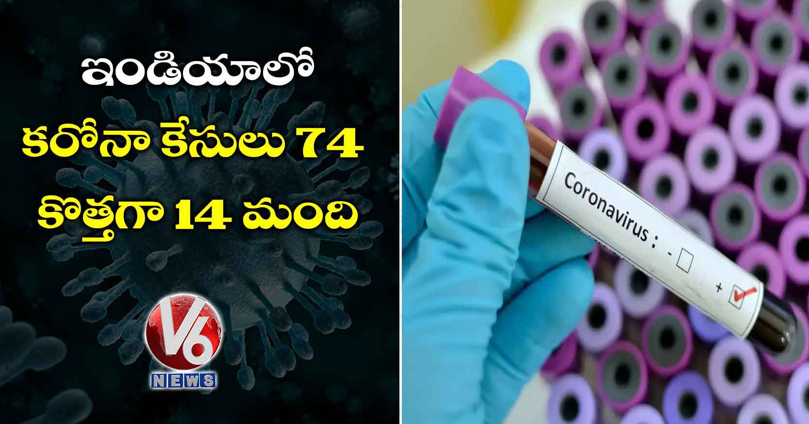 ఇండియాలో కరోనా కేసులు74:  కొత్తగా 14 మంది 