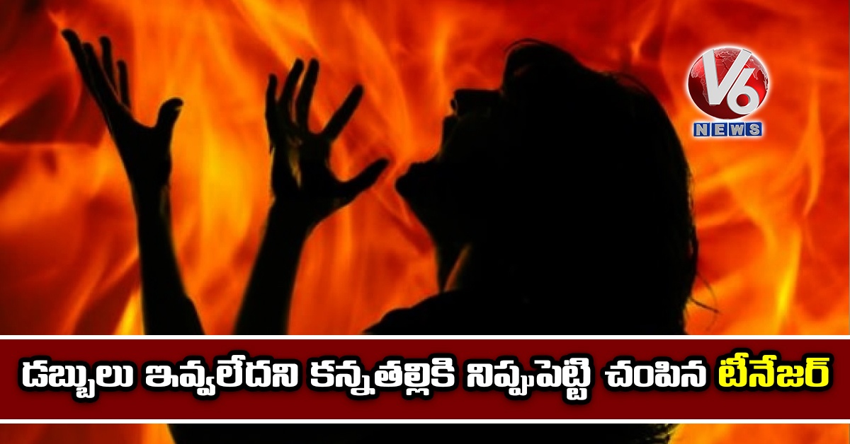డబ్బులు ఇవ్వలేదని కన్నతల్లికి నిప్పుపెట్టి చంపిన టీనేజర్