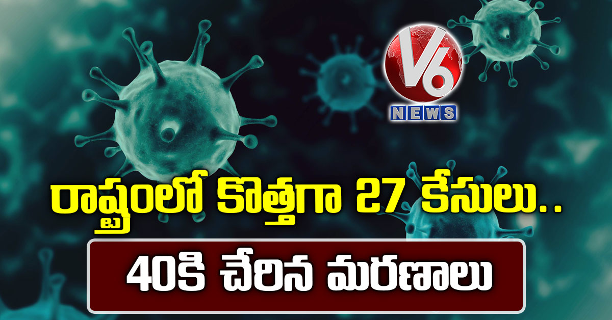 రాష్ట్రంలో కొత్త‌గా 27 కేసులు.. 40కి చేరిన మ‌ర‌ణాలు
