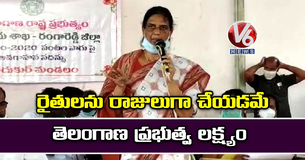 రైతులను రాజులుగా చేయడమే తెలంగాణ ప్రభుత్వ లక్ష్యం