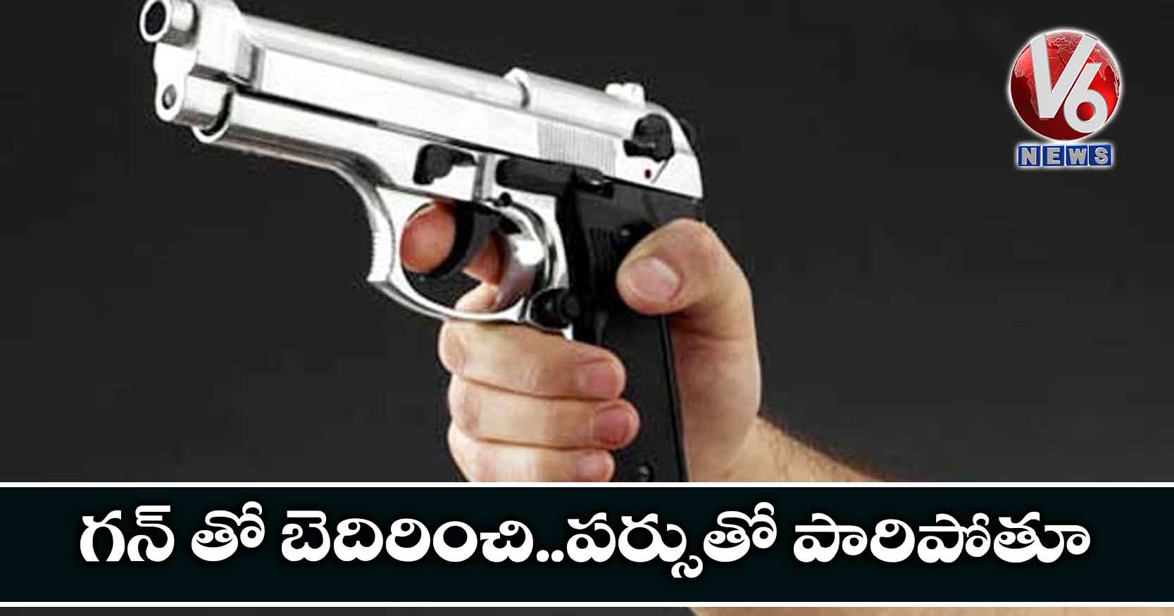 గన్ తో బెదిరించి..పర్సుతో పారిపోతూ..