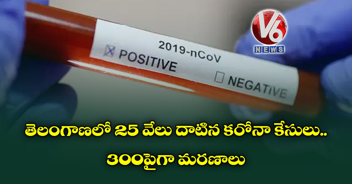 తెలంగాణ‌లో 25 వేలు దాటిన క‌రోనా కేసులు.. 300 పైగా మ‌ర‌ణాలు