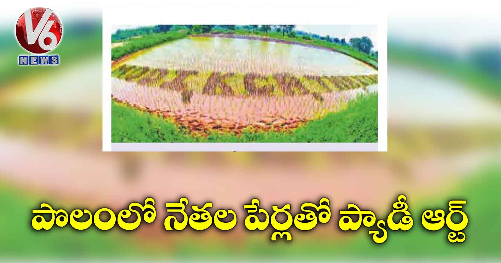 పొలంలో నేతల పేర్లతో ప్యాడీ ఆర్ట్