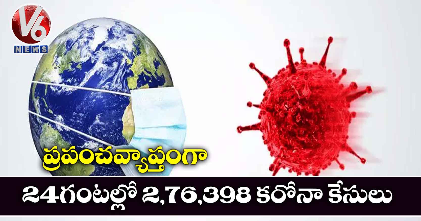 ప్రపంచవ్యాప్తంగా 24 గంటల్లో 2,76,398 కరోనా కేసులు