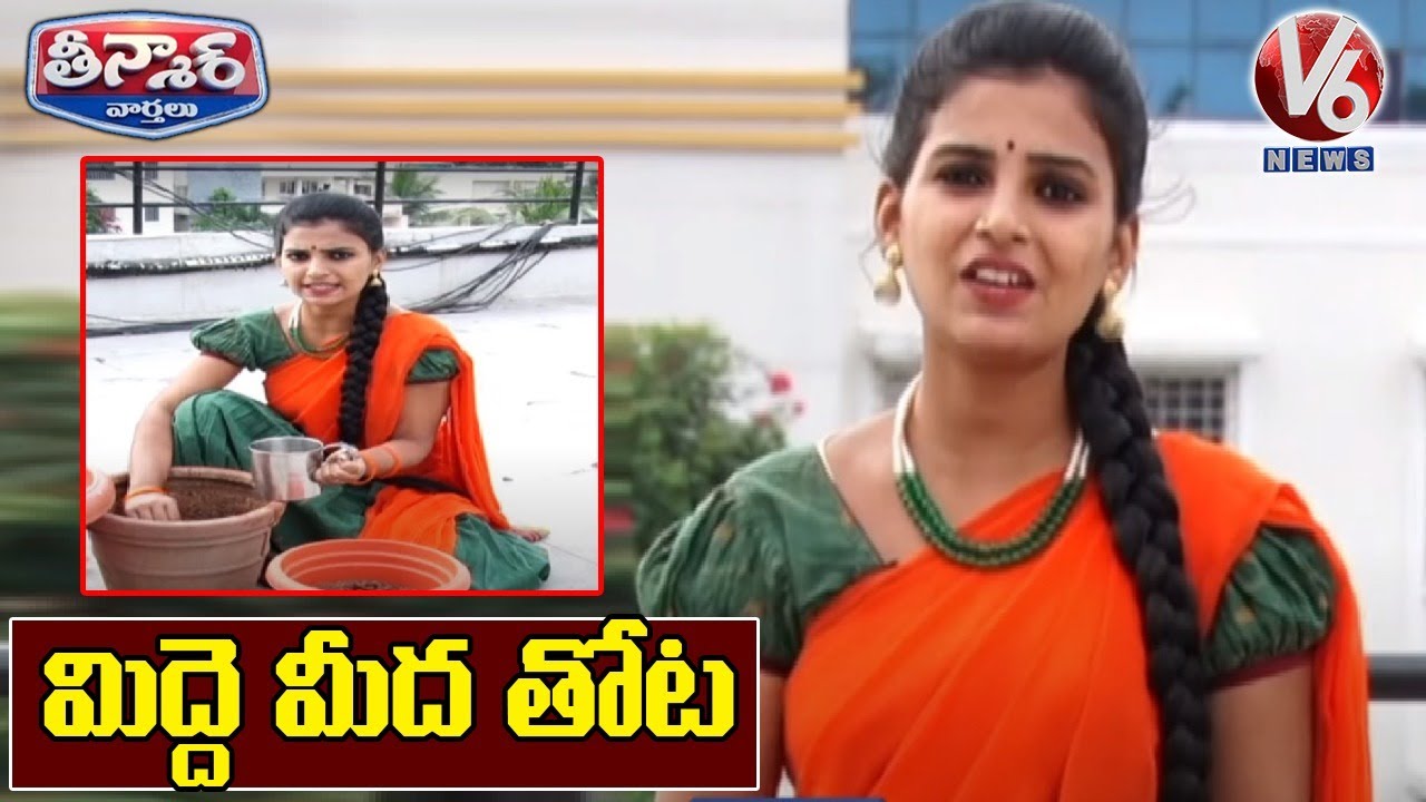 Teenmaar Padma Conversation With Chandravva Over Rooftop Vegetable Garden | V6 News