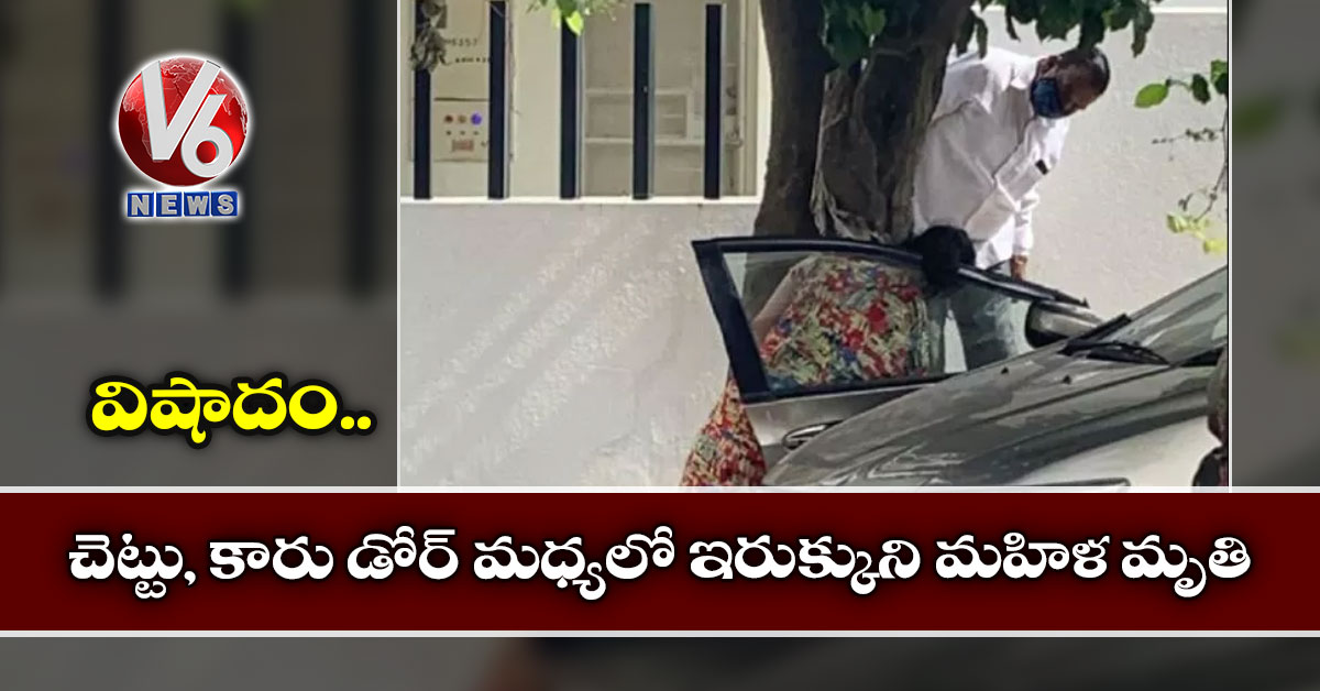 విషాదం.. చెట్టు, కారు డోర్ మధ్యలో ఇరుక్కుని మహిళ మృతి