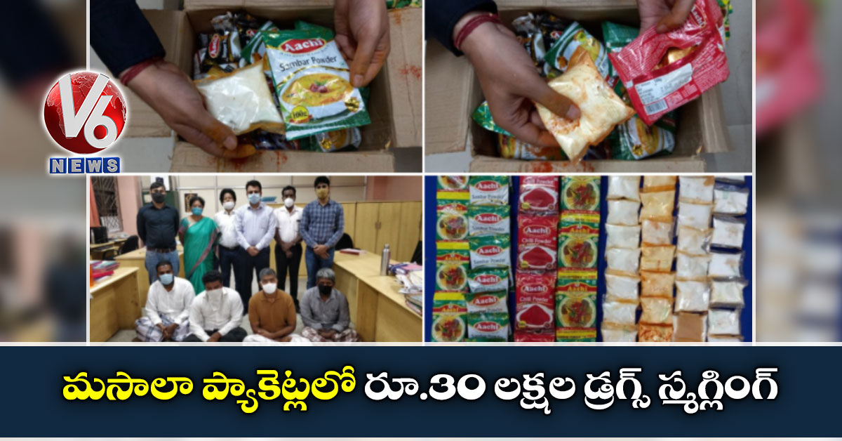 మసాలా ప్యాకెట్లలో రూ.30 లక్షల డ్రగ్స్ స్మగ్లింగ్
