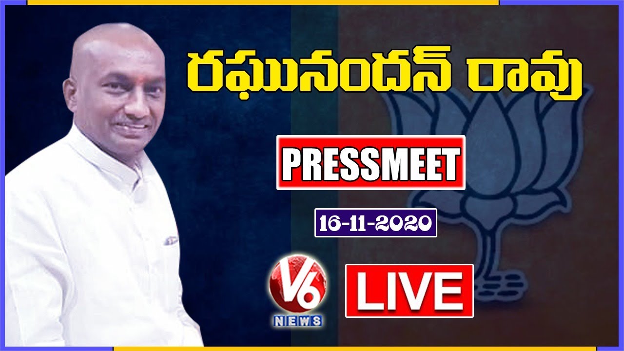 Dubbaka BJP MLA Raghunandan Rao LIVE | Meet The Press | V6 News