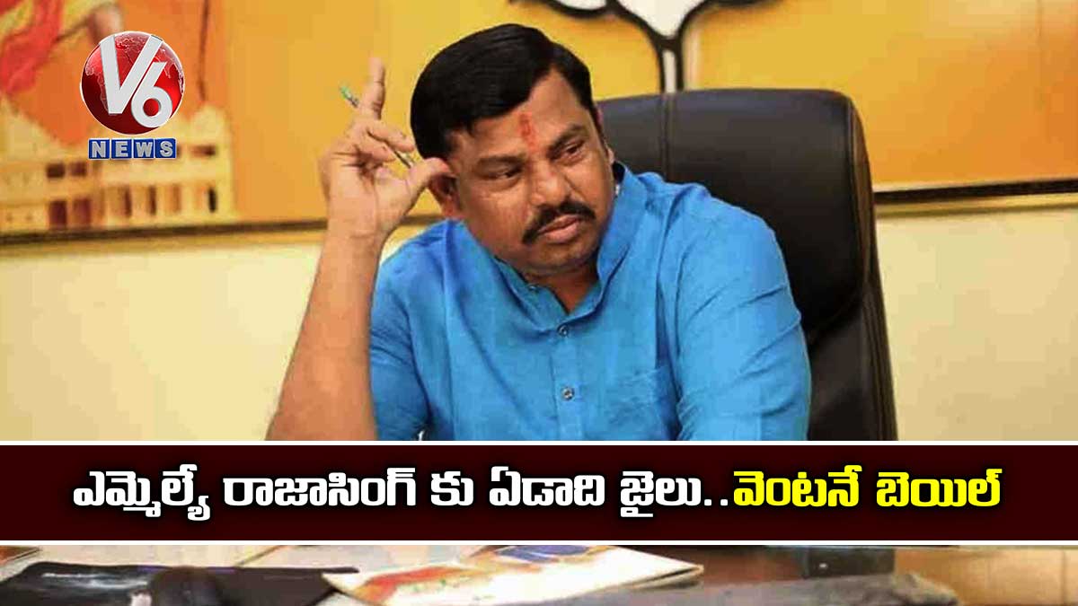 ఎమ్మెల్యే రాజాసింగ్ కు ఏడాది జైలు.. వెంటనే బెయిల్