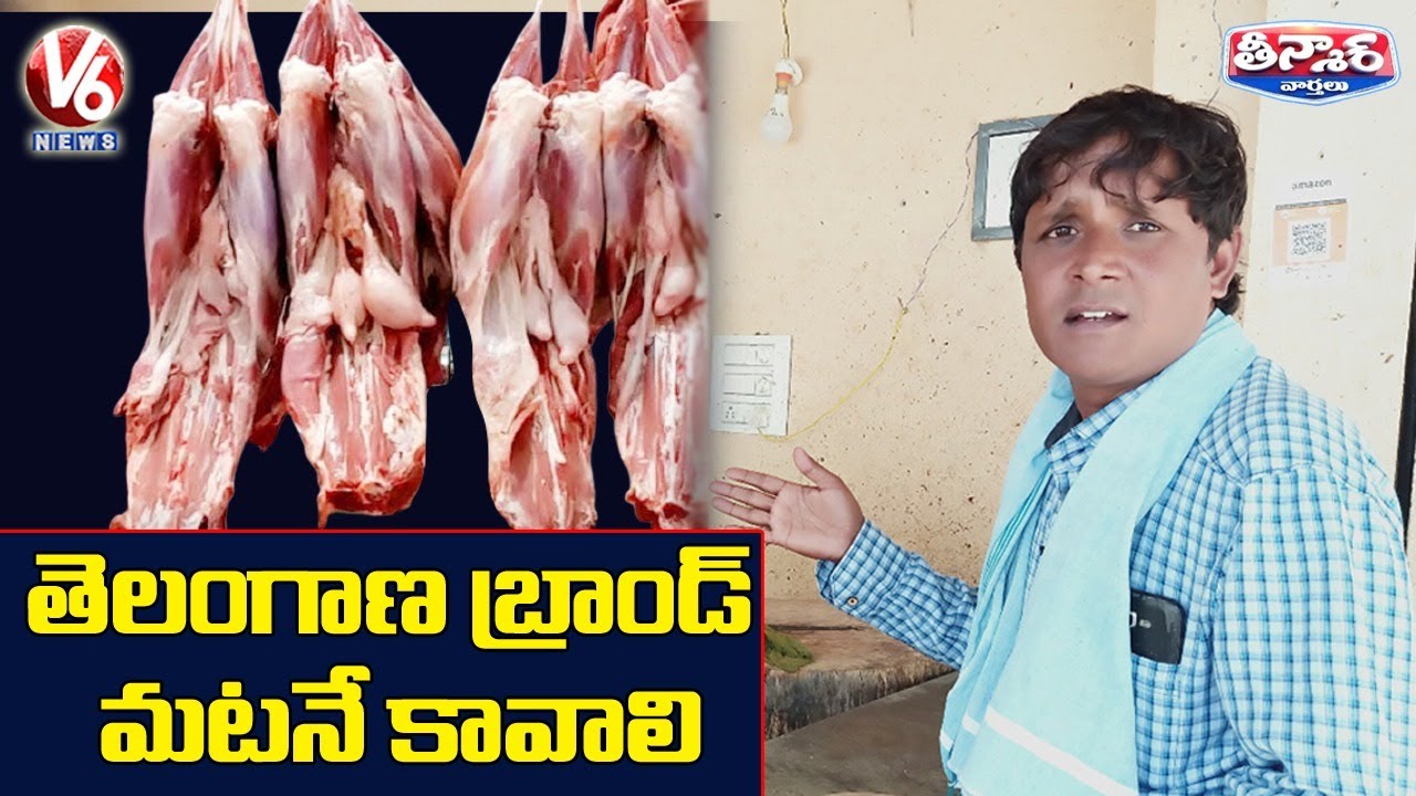 Teenmaar Sadanna Satires On Minister Talasani About Telangana Brand Meat | V6 News
