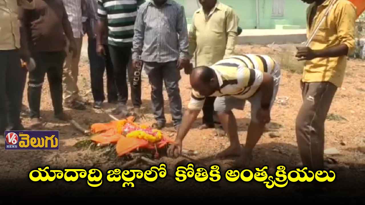 యాదాద్రి జిల్లాలో  కోతికి అంత్యక్రియలు