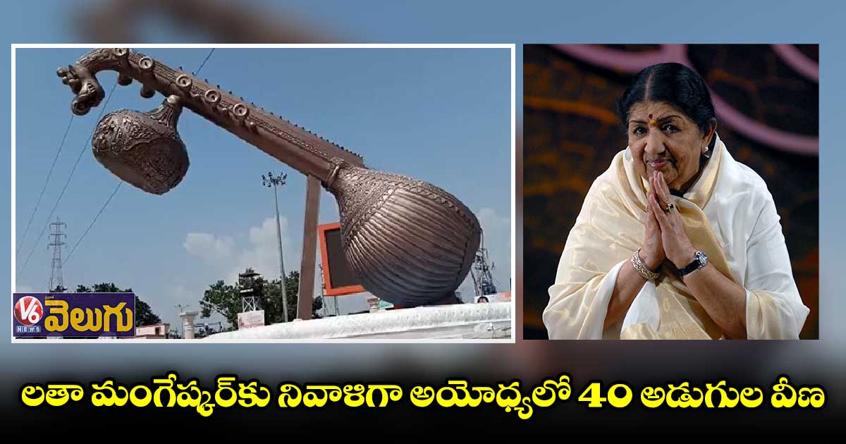 14 టన్నుల బరువుతో  40 ఫీట్ల వీణ