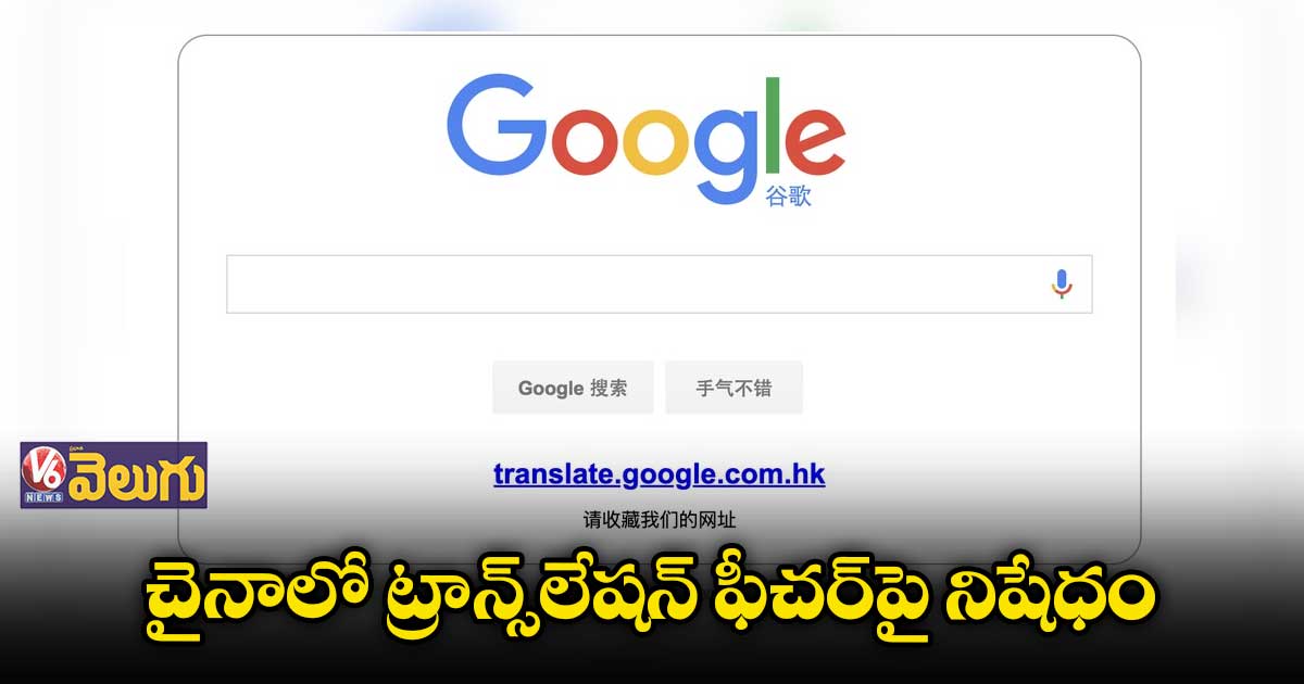 చైనాలో ట్రాన్స్‌లేషన్ ఫీచర్‌ తొలగింపు