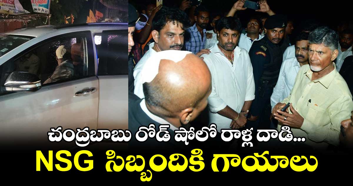 చంద్రబాబు రోడ్ షోలో కరెంట్ తీసేసి రాళ్ల దాడి
