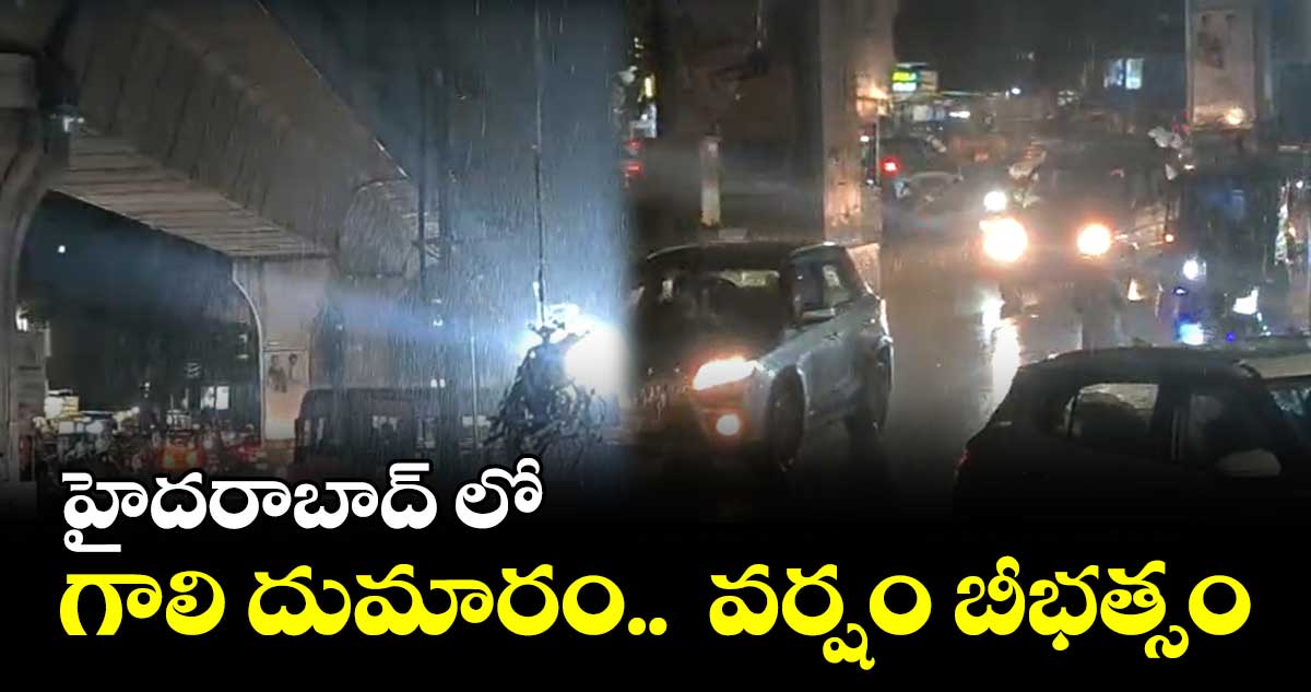 హైదరాబాద్ లో  గాలి దుమారం..  వర్షం బీభత్సం