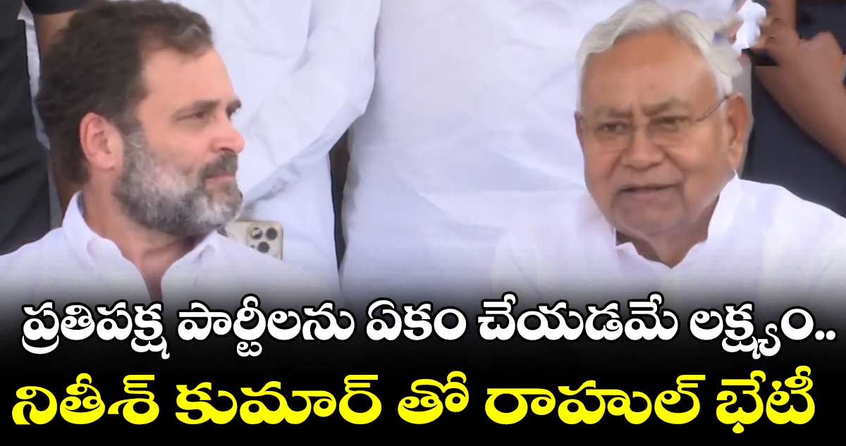 ప్రతిపక్ష పార్టీలను ఏకం చేయడమే లక్ష్యం.. నితీశ్ కుమార్ తో  రాహుల్ భేటీ