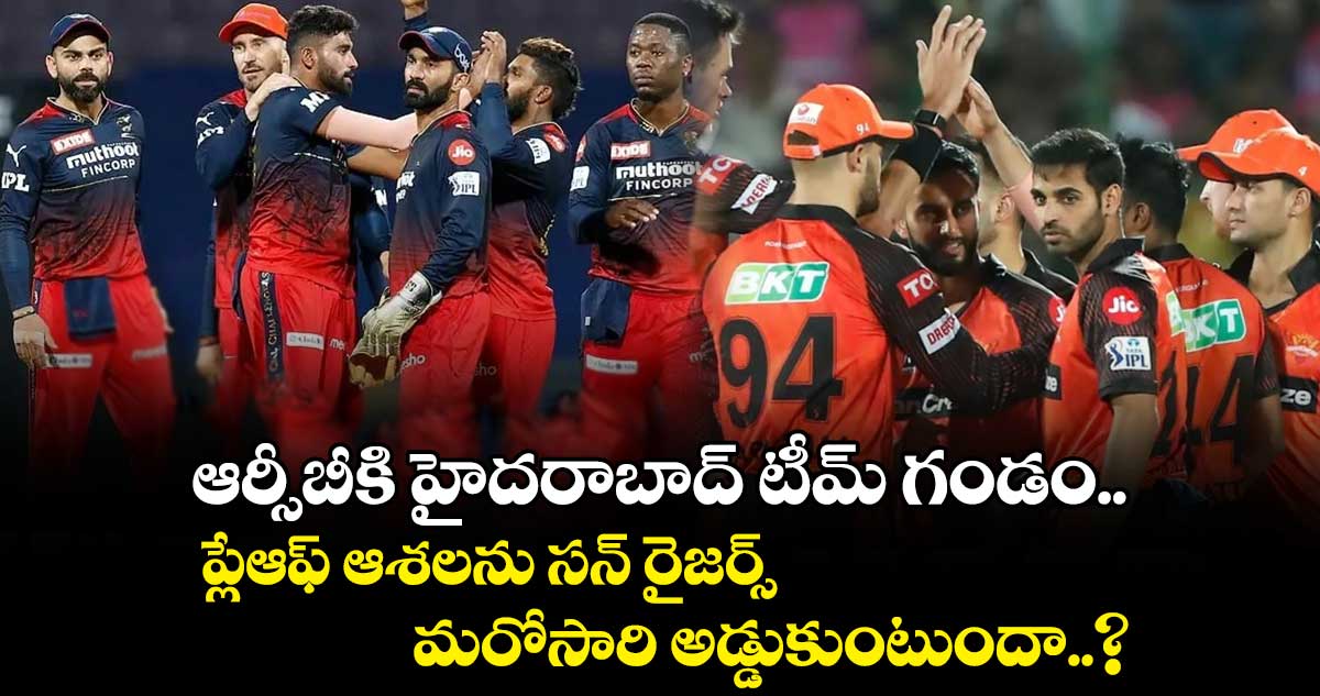 ఆర్సీబీకి హైదరాబాద్ టీమ్ గండం...ప్లేఆఫ్ ఆశలను సన్ రైజర్స్ మరోసారి అడ్డుకుంటుందా..?