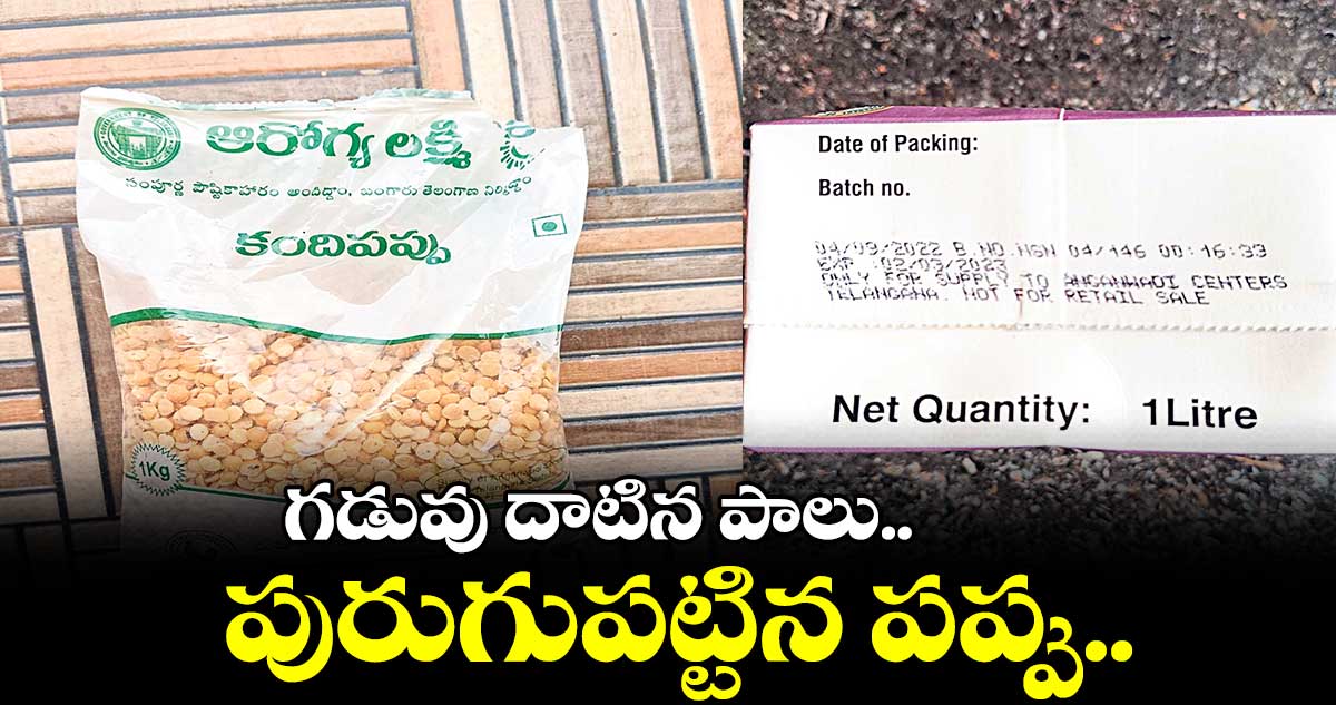 గడువు దాటిన పాలు.. పురుగుపట్టిన పప్పు..