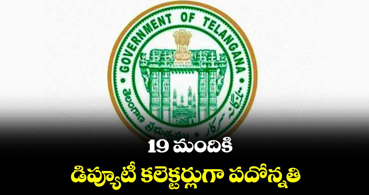 19 మందికి డిప్యూటీ కలెక్టర్లుగా పదోన్నతి