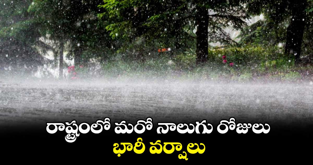 రాష్ట్రంలో మరో నాలుగు రోజులు భారీ వర్షాలు