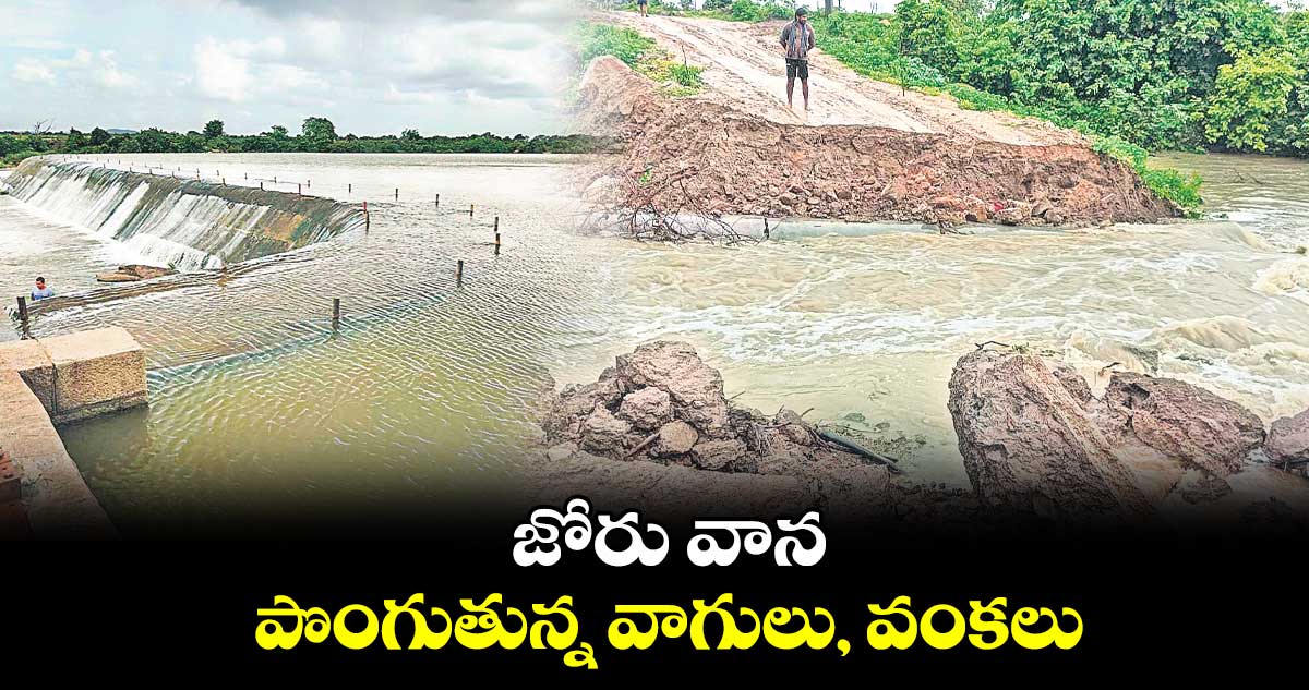 జోరు వాన, పొంగుతున్న వాగులు, వంకలు