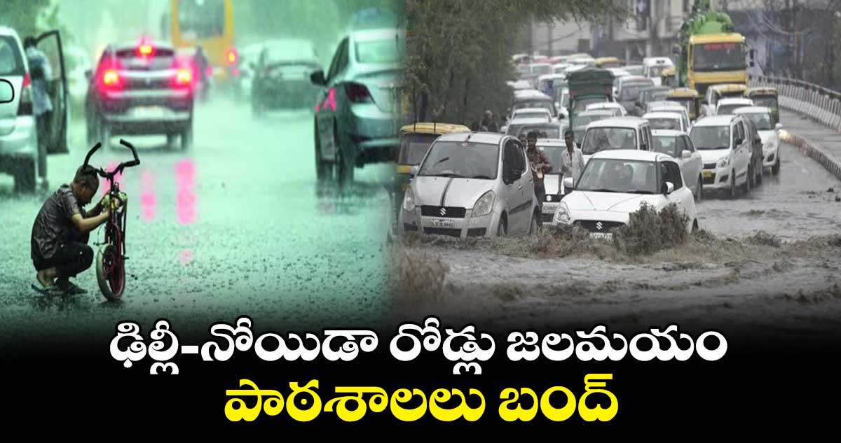 ఢిల్లీ-నోయిడా రోడ్లు జలమయం.. పాఠశాలలు బంద్