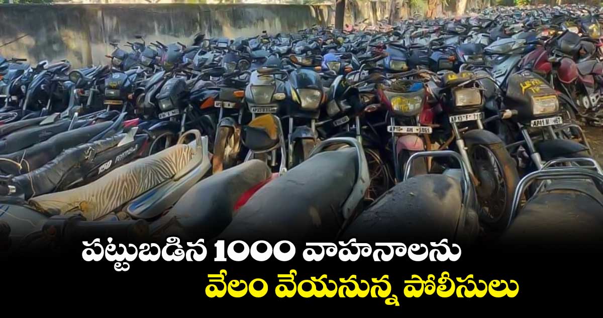 పట్టుబడిన 1000 వాహనాలను వేలం వేయనున్న పోలీసులు
