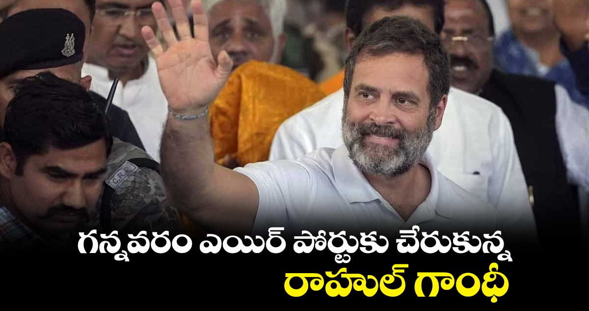 గన్నవరం ఎయిర్ పోర్టుకు చేరుకున్న రాహుల్ గాంధీ