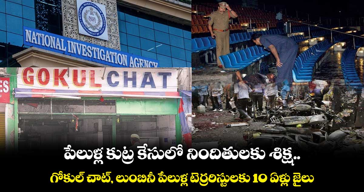 గోకుల్ చాట్, లుంబినీ పేలుళ్ల టెర్రరిస్టులకు 10 ఏళ్లు జైలు