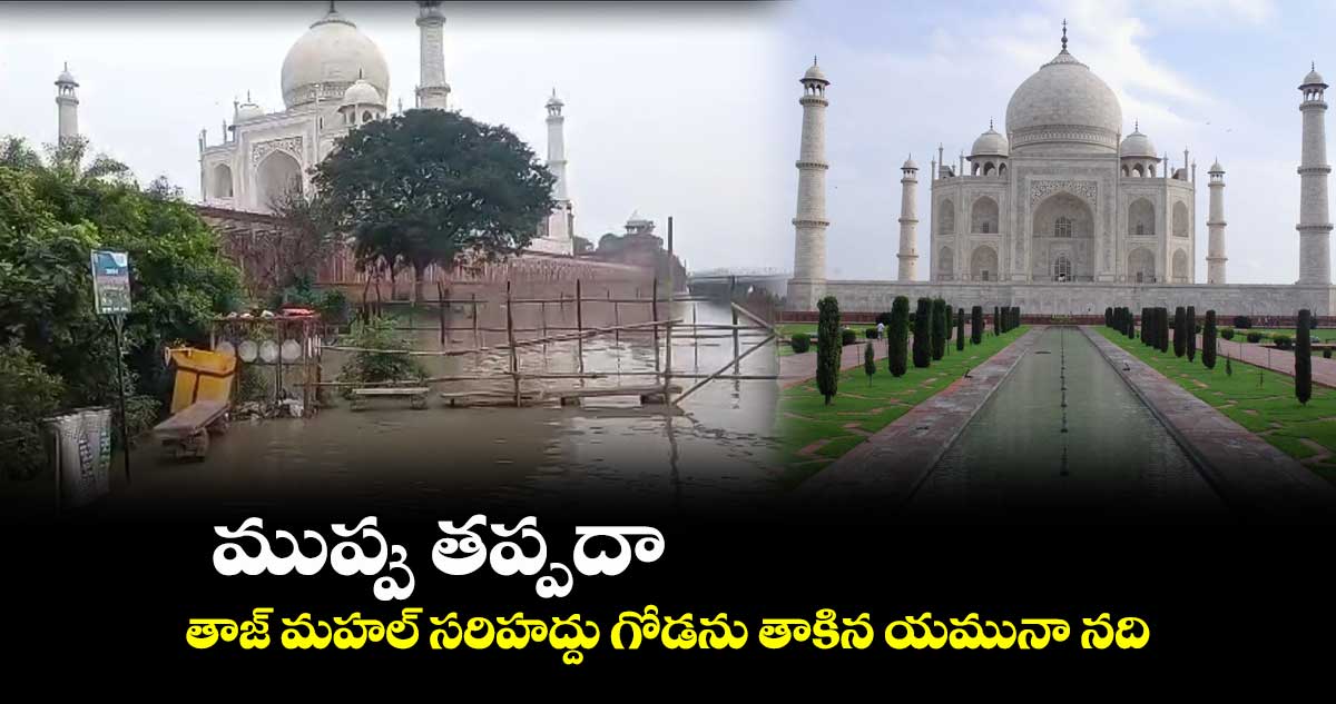 ముప్పు తప్పదా.. తాజ్ మహల్ సరిహద్దు గోడను తాకిన యమునా నది