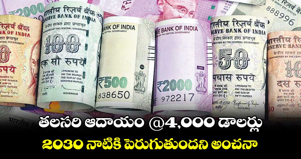 తలసరి ఆదాయం @4,000 డాలర్లు.. 2030 నాటికి పెరుగుతుందని అంచనా