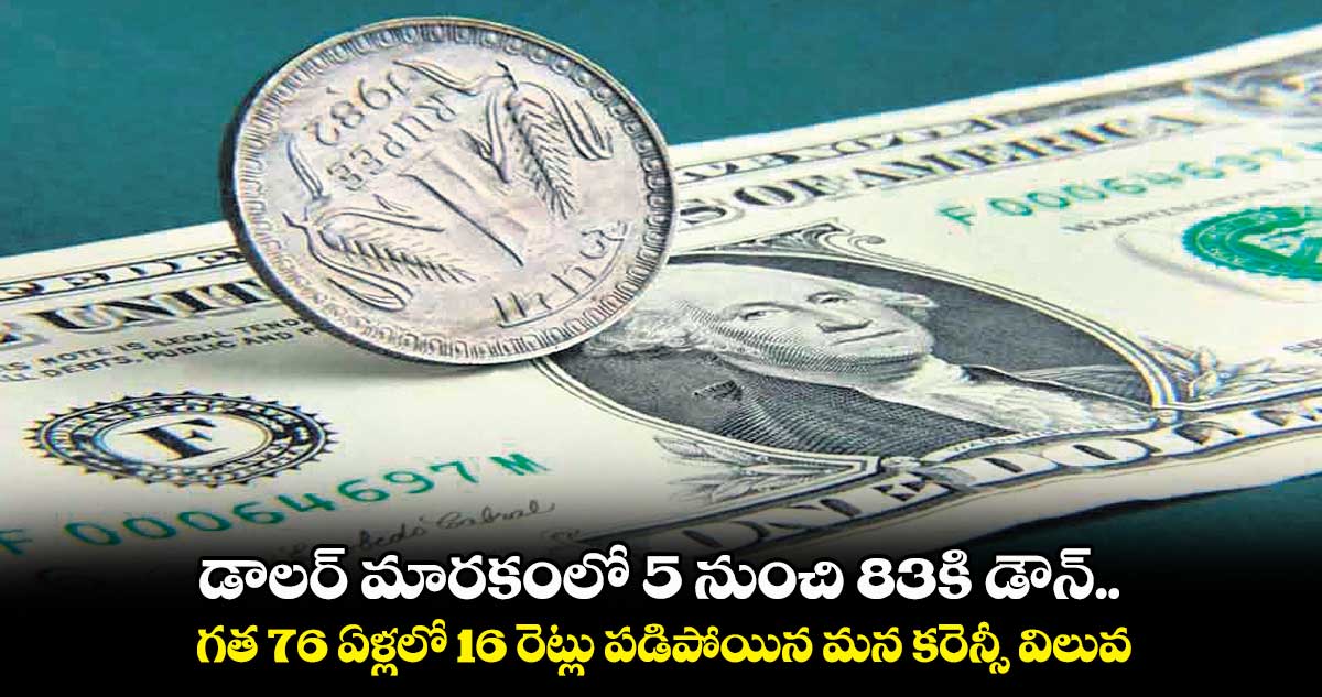 డాలర్ మారకంలో 5 నుంచి 83కి డౌన్