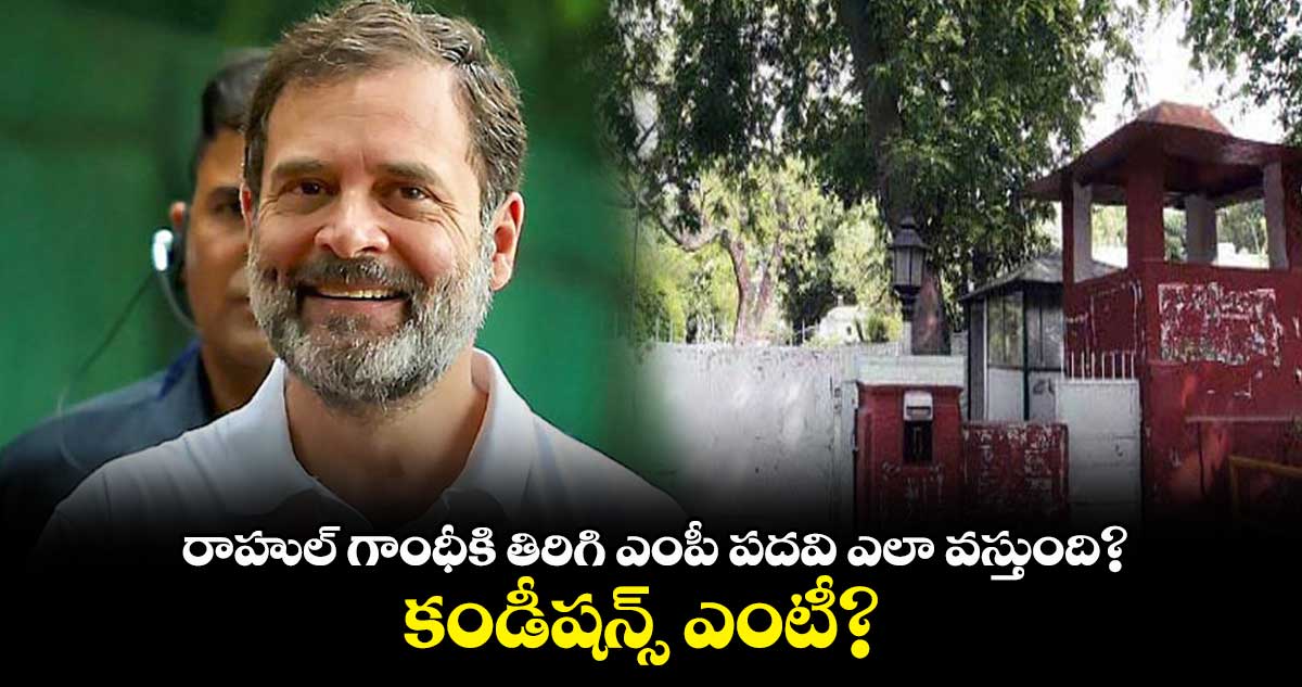  రాహుల్ గాంధీకి తిరిగి ఎంపీ పదవి ఎలా వస్తుంది? కండీషన్స్ ఎంటీ?