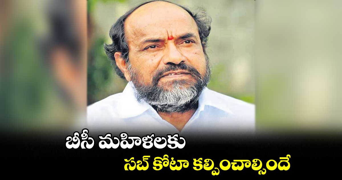 బీసీ మహిళలకు సబ్ కోటా కల్పించాల్సిందే : ఎంపీ ఆర్.కృష్ణయ్య