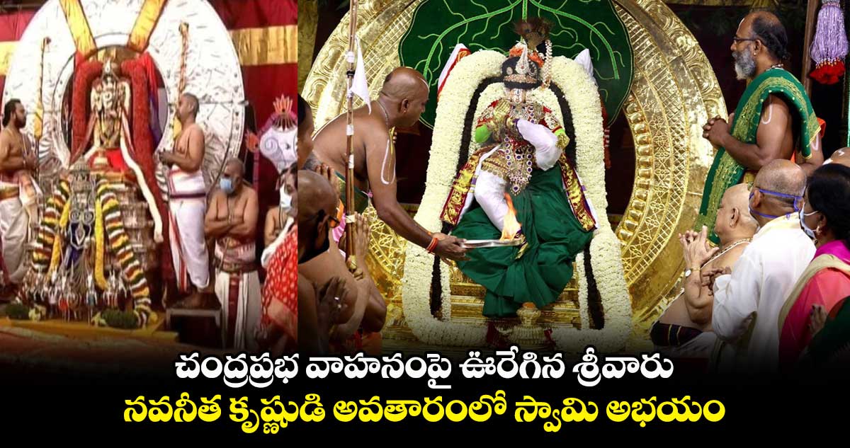 చంద్రప్రభ వాహనంపై ఊరేగిన శ్రీవారు... నవనీత కృష్ణుడి అవతారంలో స్వామి అభయం