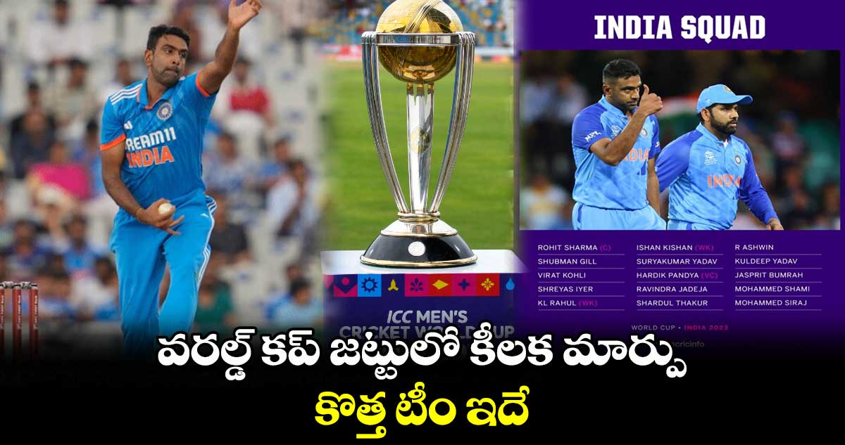 World cup 2023: వరల్డ్ కప్ జట్టులో కీలక మార్పు..కొత్త జట్టు ఇదే