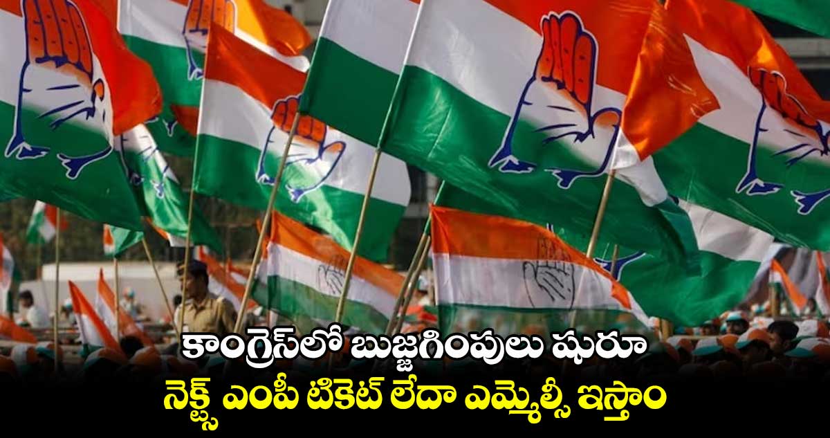 కాంగ్రెస్లో బుజ్జగింపులు షురూ.. నెక్ట్స్ ఎంపీ టికెట్ లేదా ఎమ్మెల్సీ ఇస్తాం