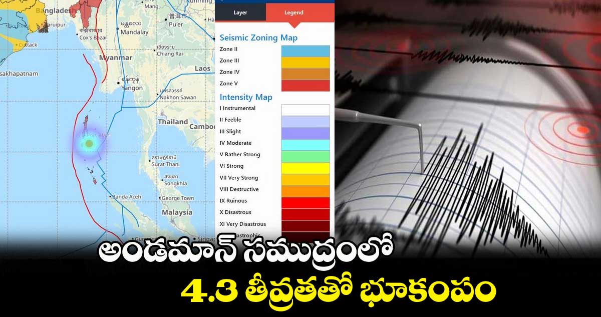 అండమాన్ సముద్రంలో 4.3 తీవ్రతతో భూకంపం