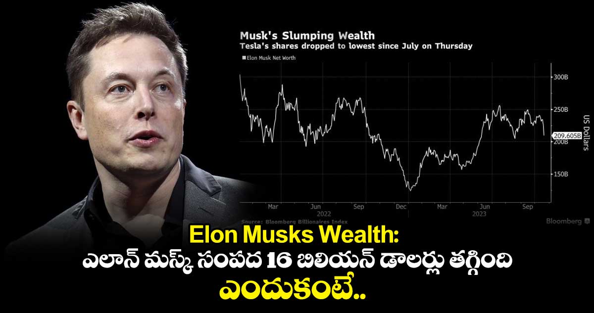 Elon Musks Wealth: ఎలాన్ మస్క్ సంపద 16 బిలియన్ డాలర్లు తగ్గింది.. ఎందుకంటే.. 