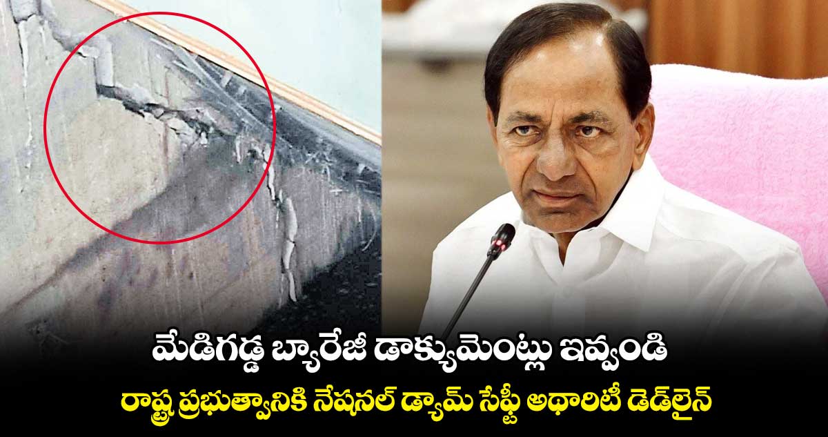 మేడిగడ్డ బ్యారేజీ  డాక్యుమెంట్లు ఇవ్వండి..రాష్ట్ర ప్రభుత్వానికి నేషనల్ డ్యామ్ సేఫ్టీ అథారిటీ డెడ్​లైన్